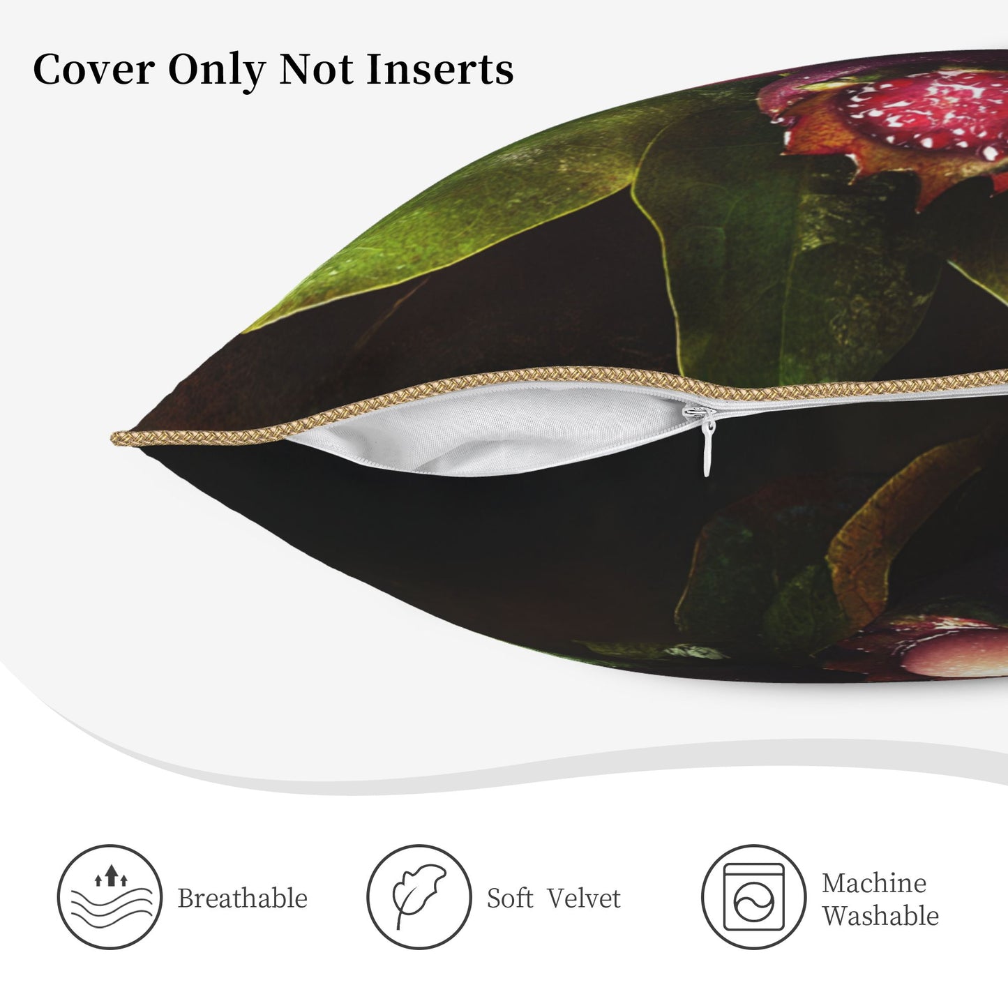 Tropical Mangosteen Digital Print Pillow Cover