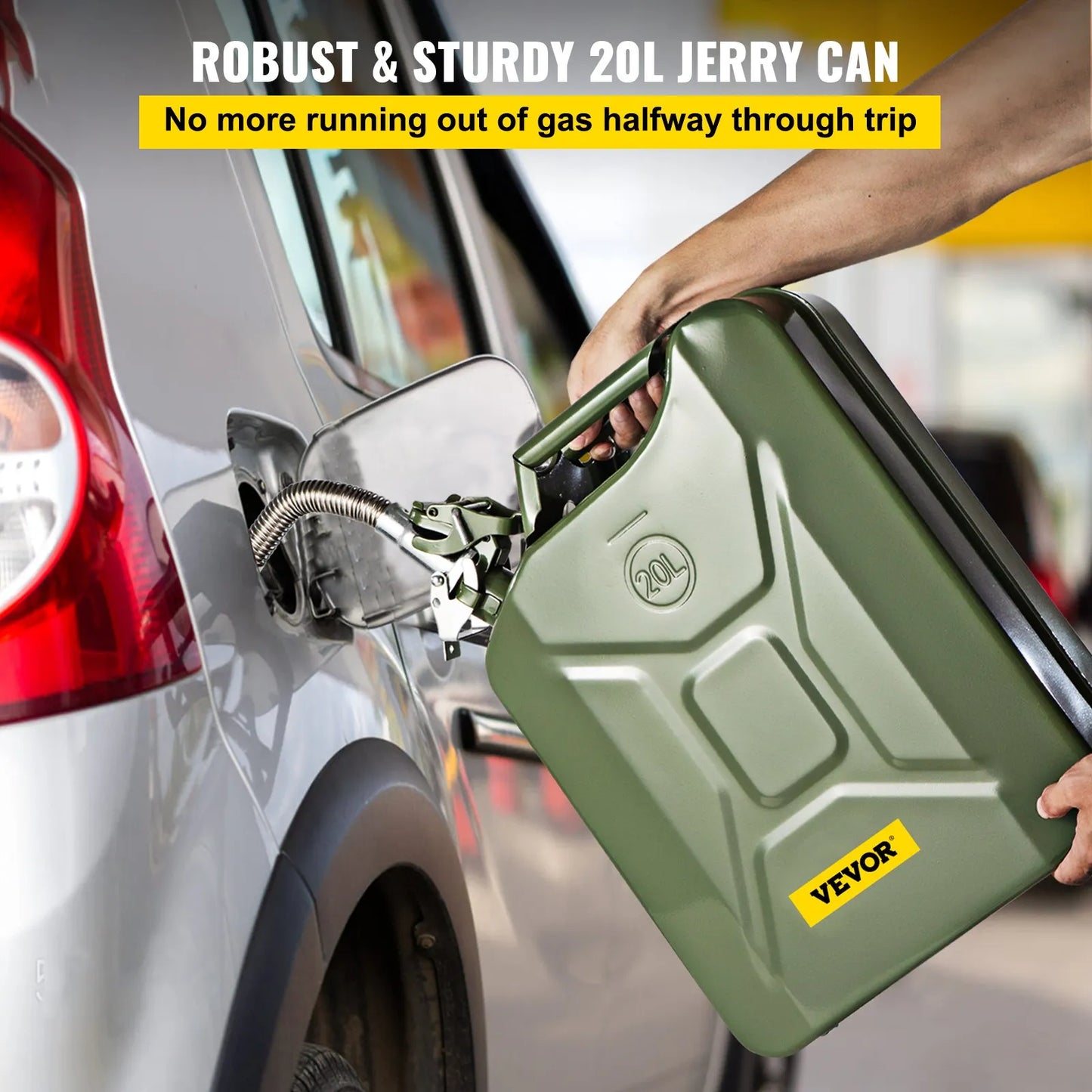 20 L Portable Jerry Gas Can with Flexible Spout System