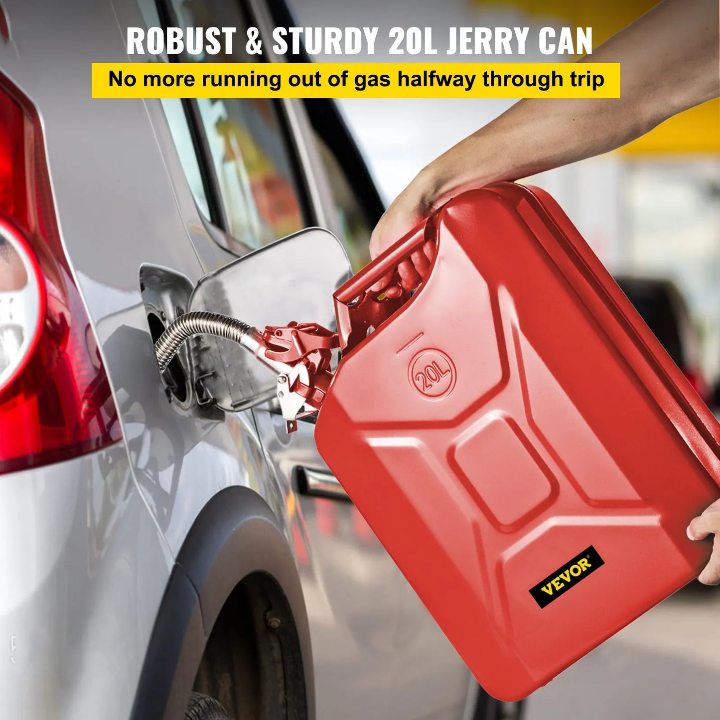 20 L Portable Jerry Gas Can with Flexible Spout System