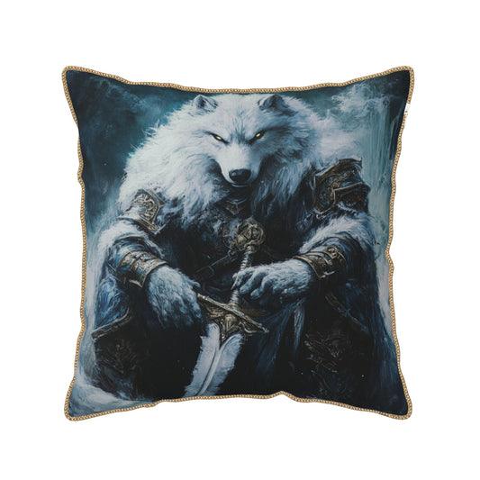 Nordic Mythical Wolf King Pillow Cover