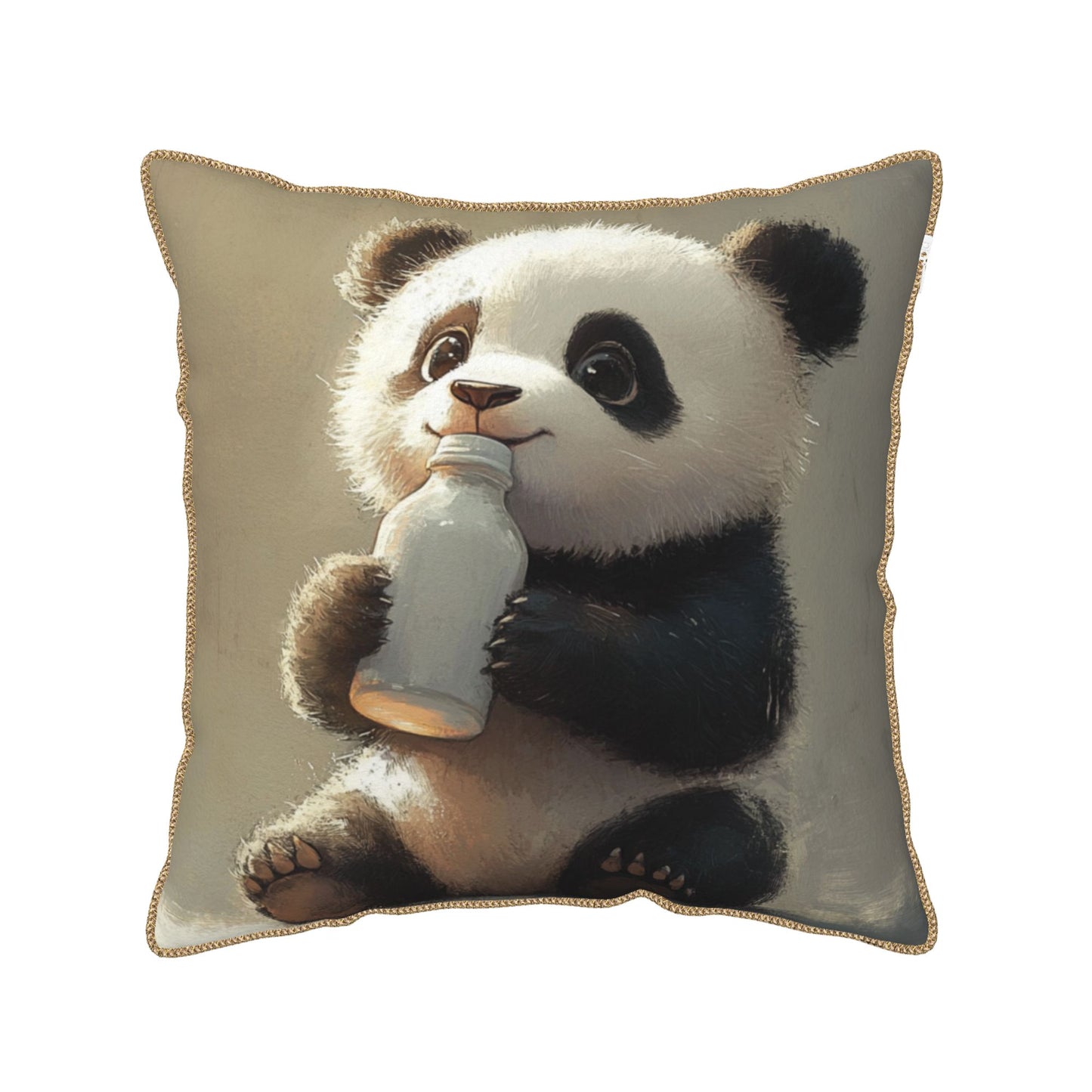 Cute Milk Bottle Panda Pillow Cover