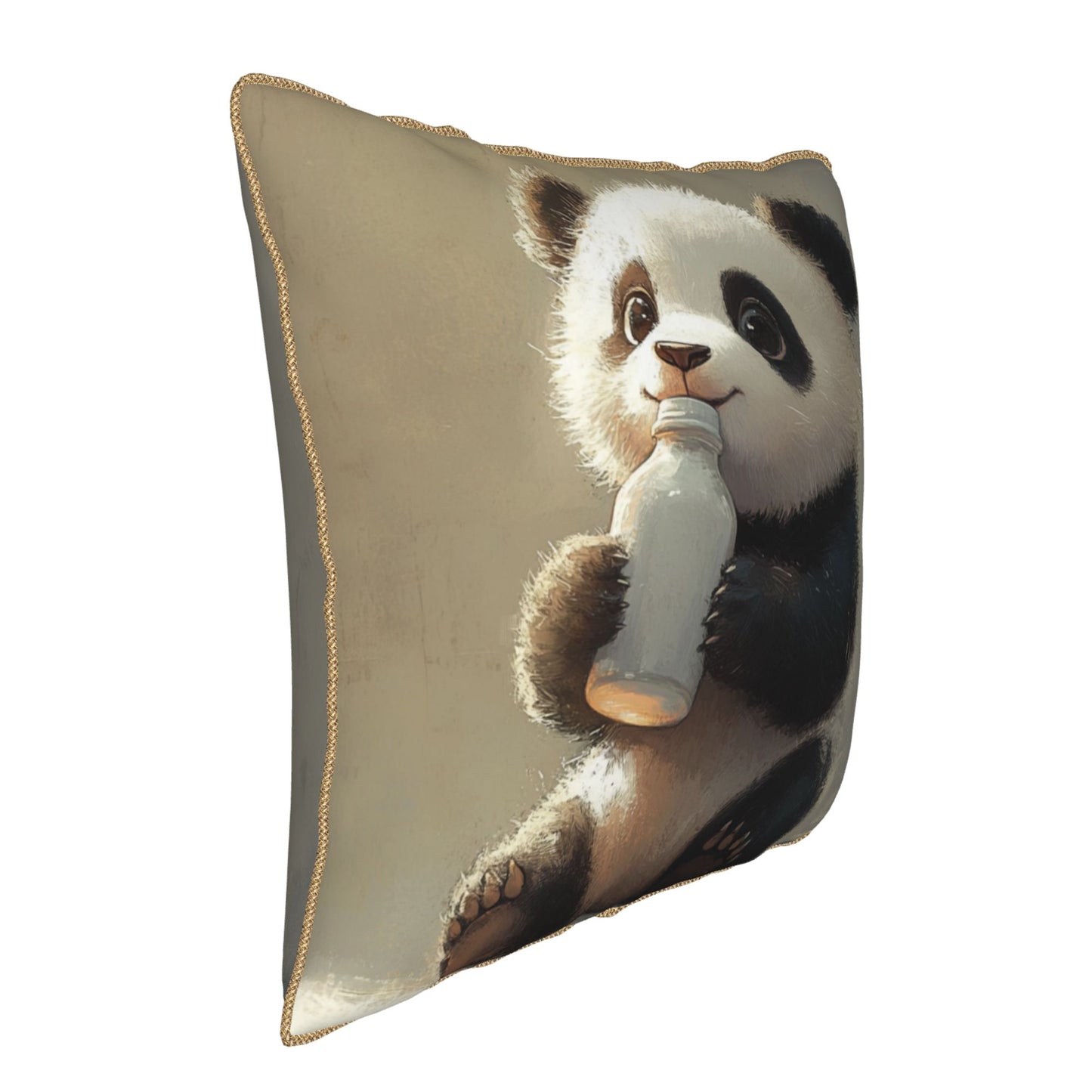 Cute Milk Bottle Panda Pillow Cover