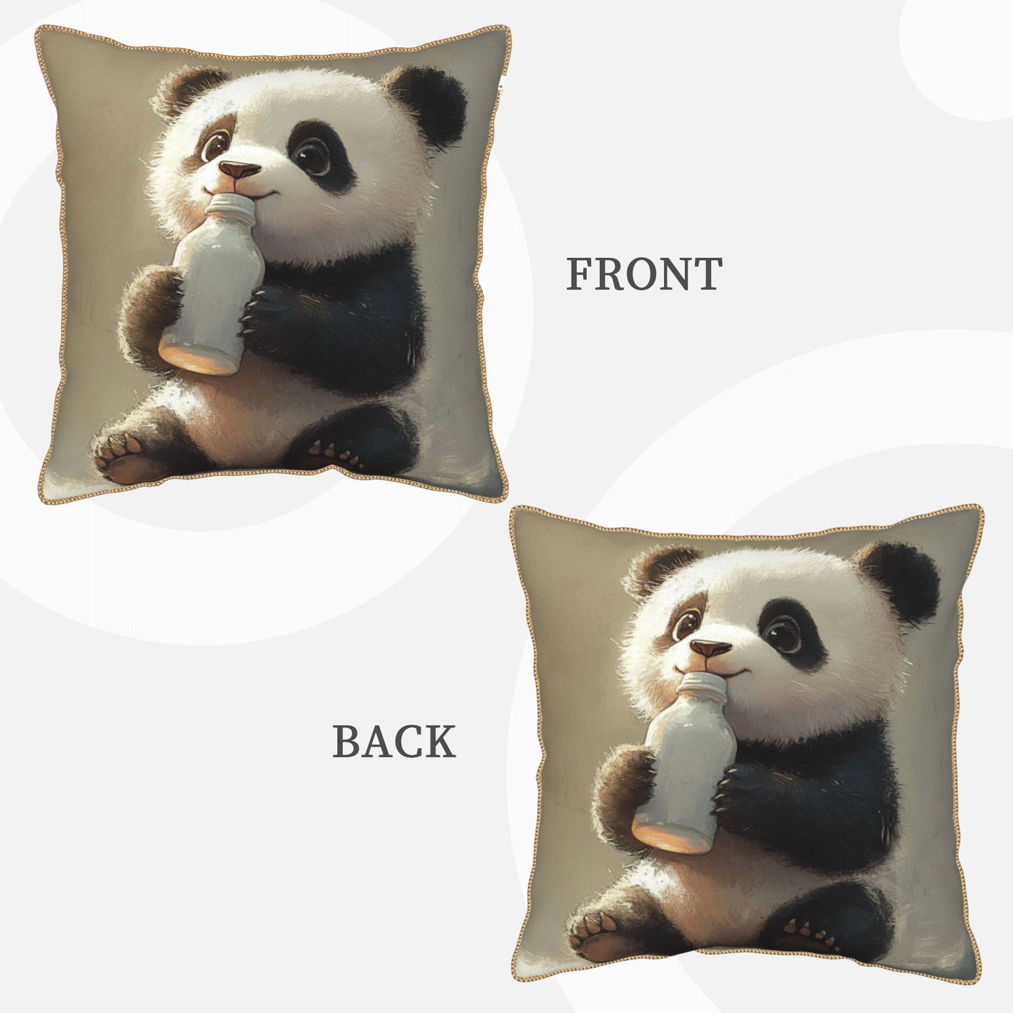 Cute Milk Bottle Panda Pillow Cover