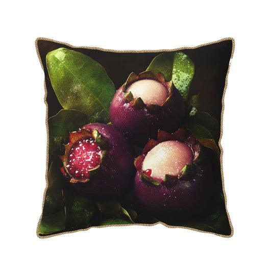 Tropical Mangosteen Digital Print Pillow Cover