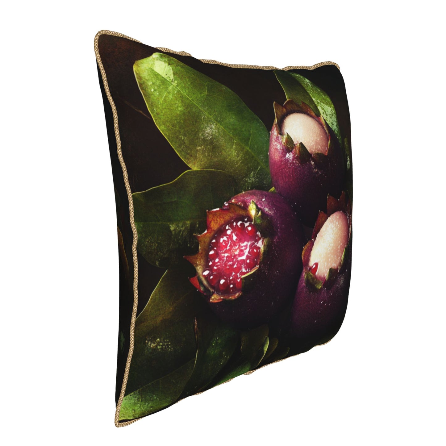 Tropical Mangosteen Digital Print Pillow Cover