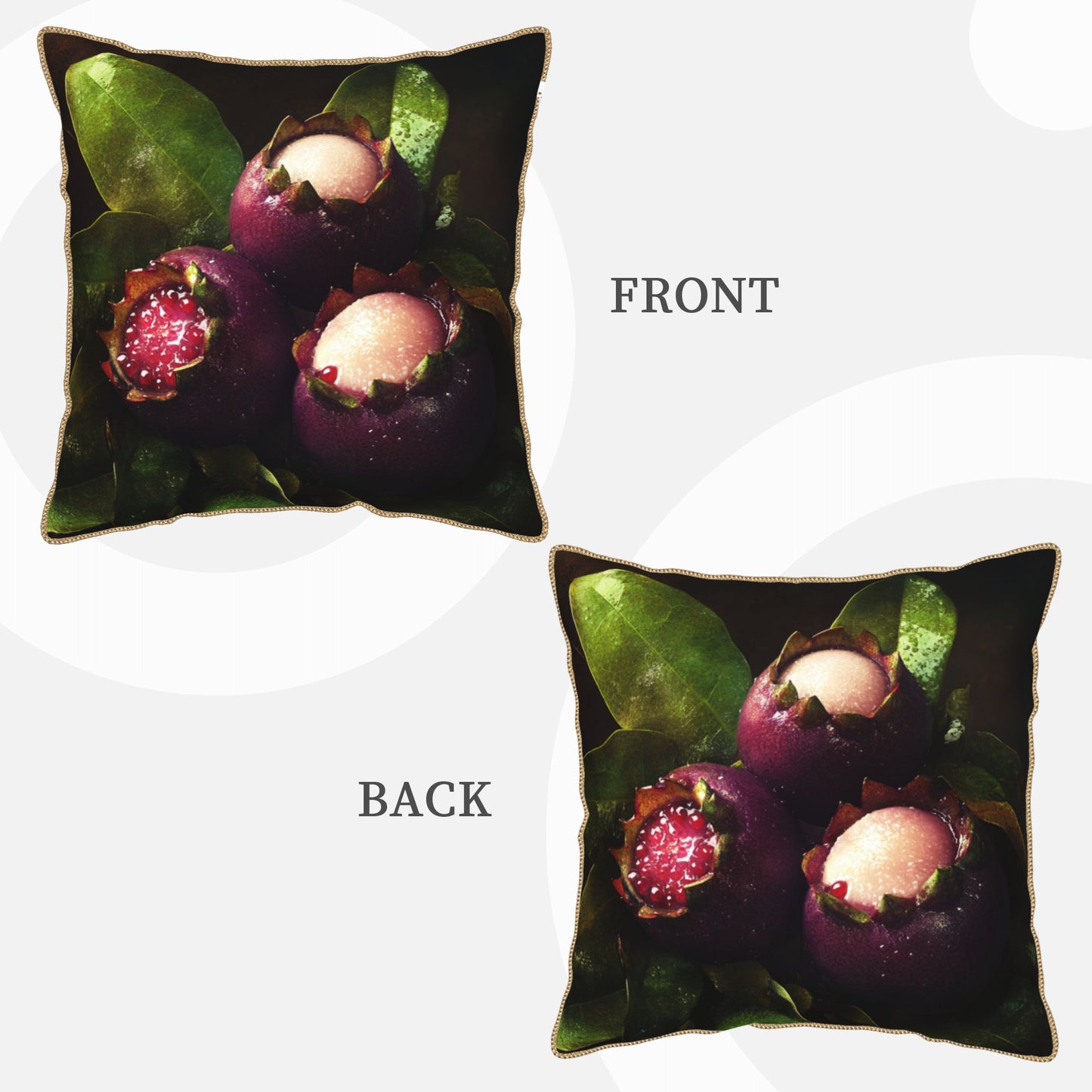 Tropical Mangosteen Digital Print Pillow Cover