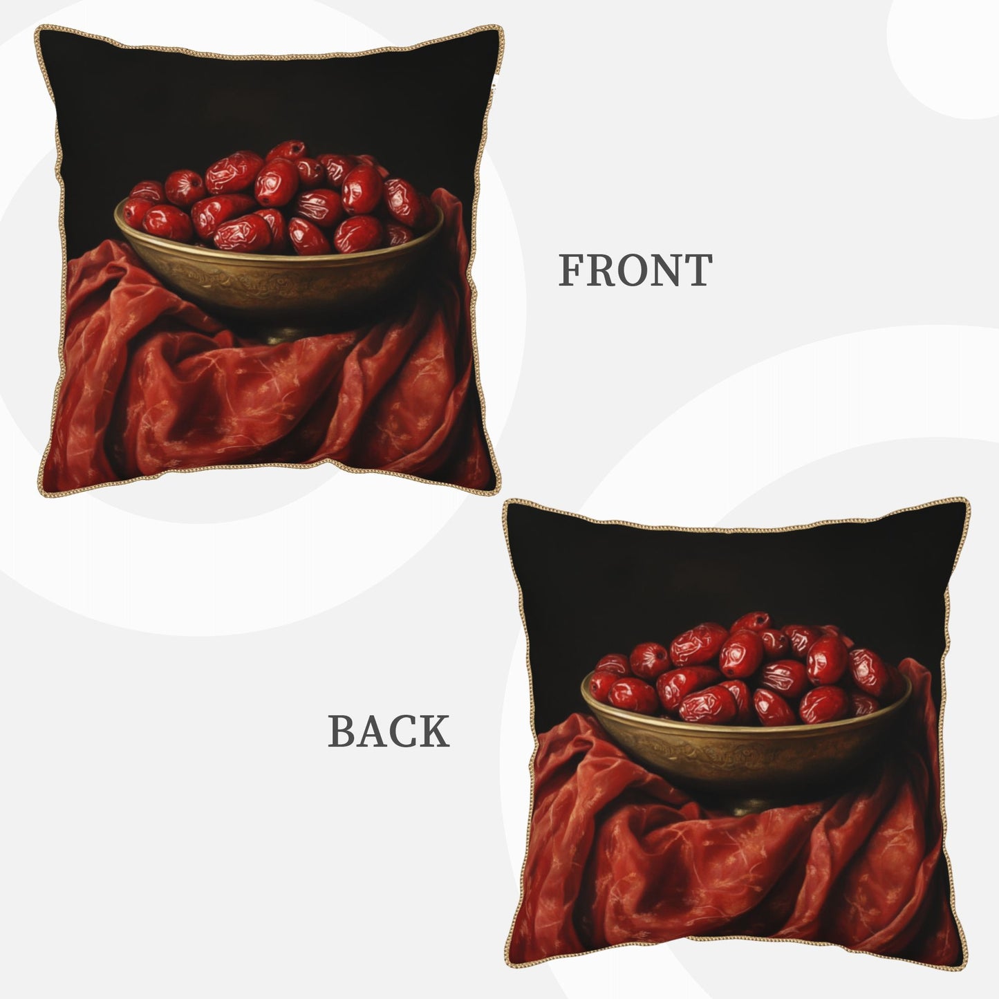 Vintage Jujube Feast Digital Print Pillow Cover