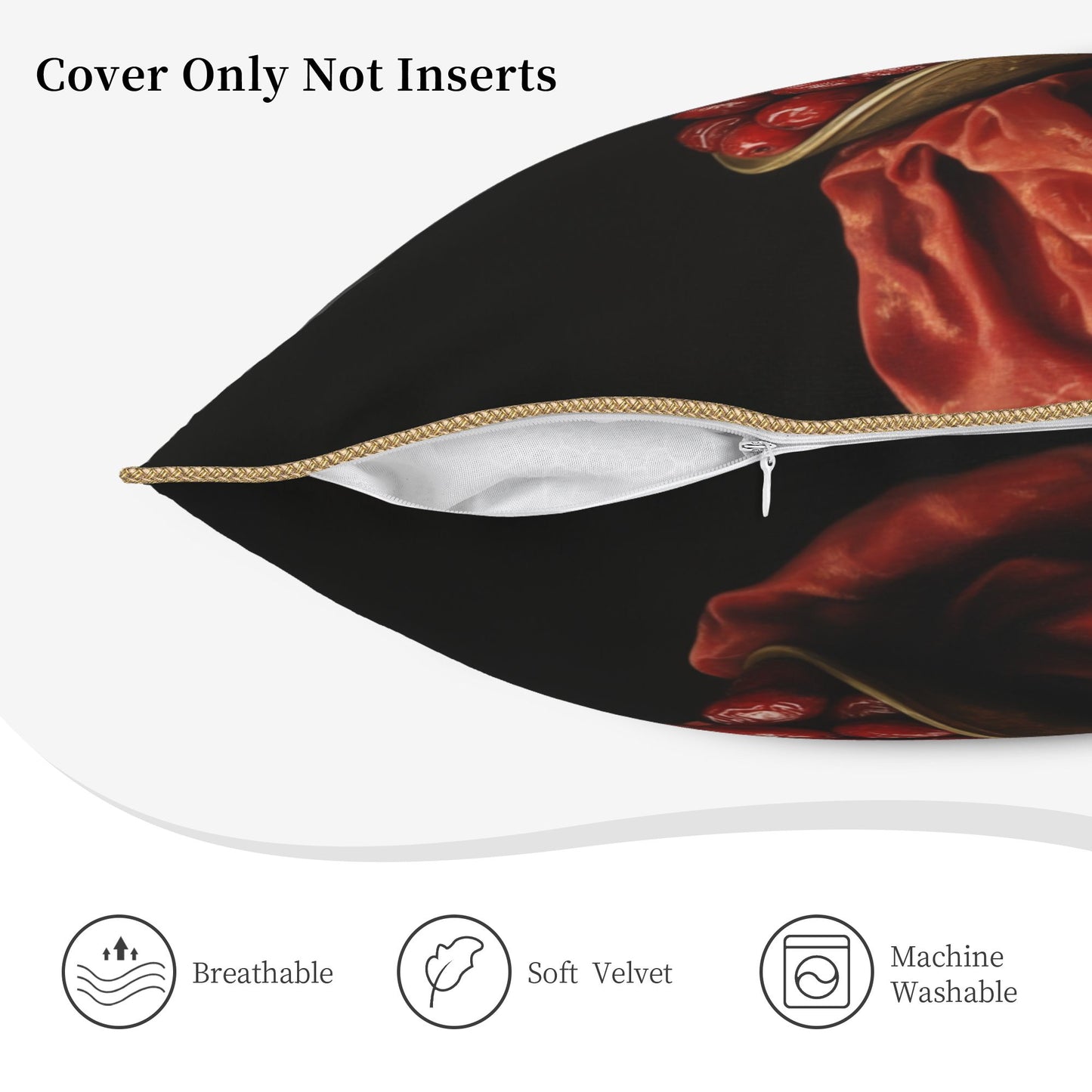 Vintage Jujube Feast Digital Print Pillow Cover