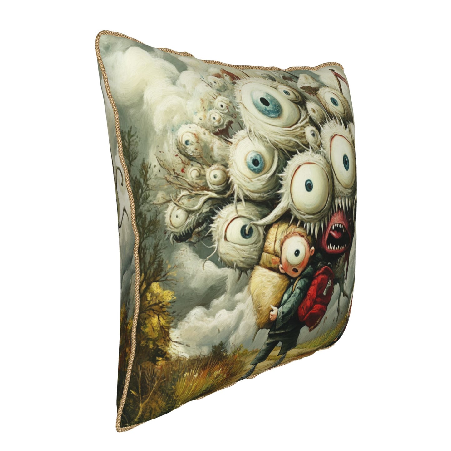 Nightmare Multi-Eyed Creature Fantasy Print Pillow Cover
