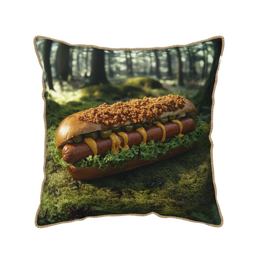 Forest Adventure Hot Dog Digital Print Pillow Cover