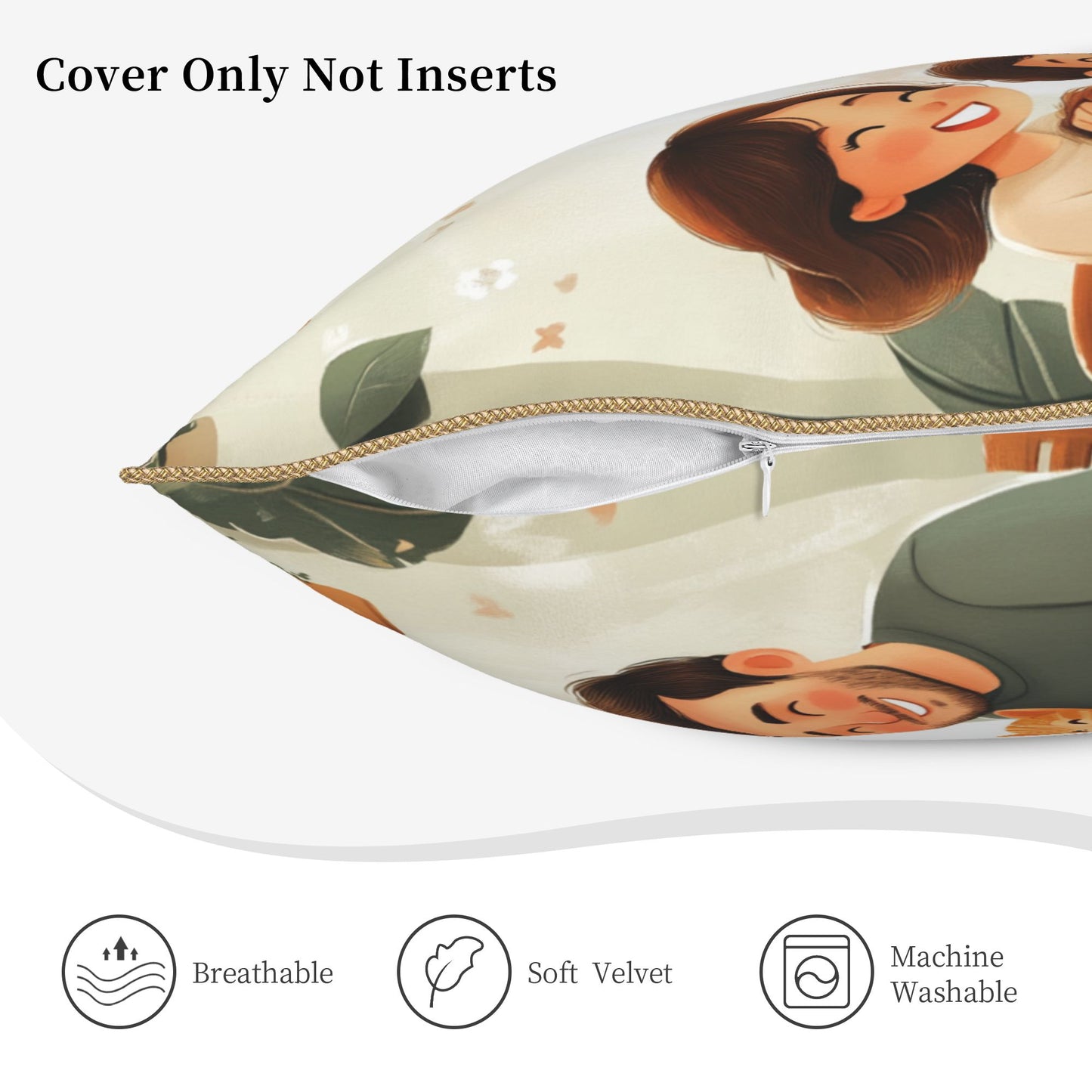 Cozy Family Dinner Digital Print Pillow Cover