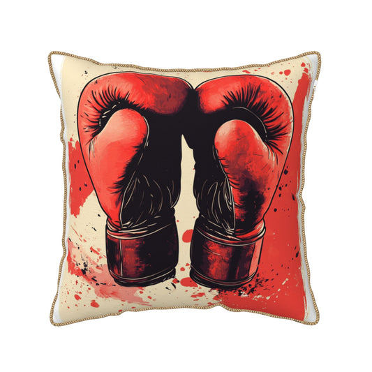 Heart-Shaped Boxing Gloves Digital Print Pillow Cover