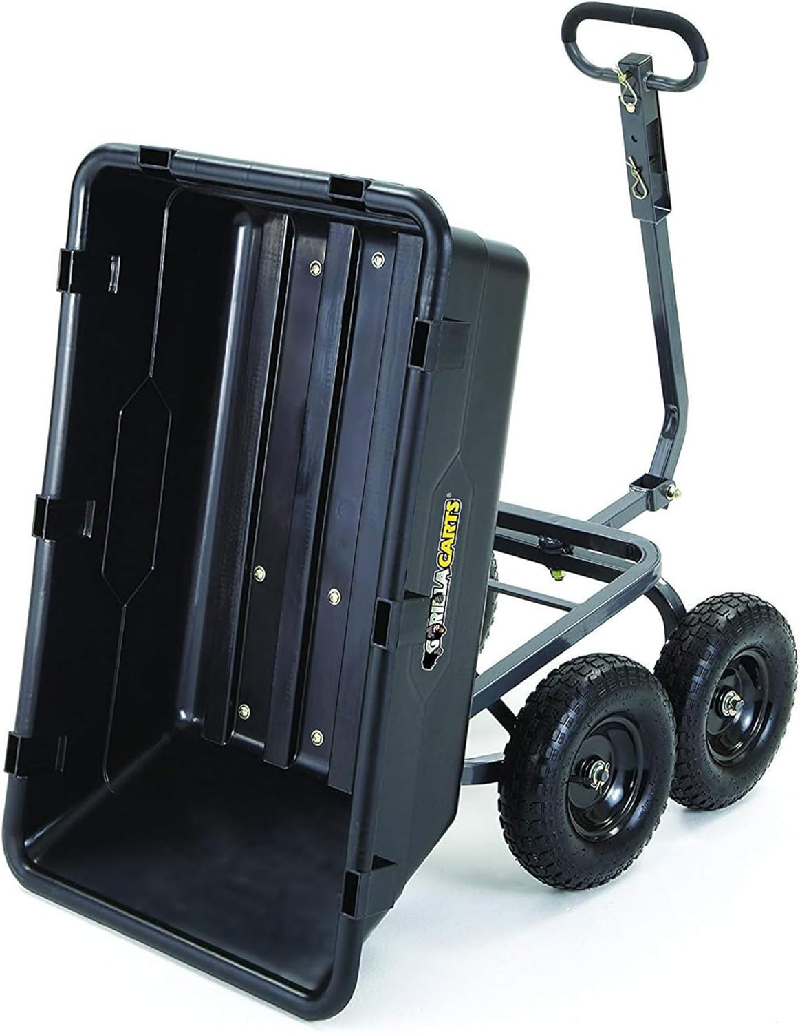 Carts Heavy-Duty Poly Yard Dump Cart, 10 Cu Ft Tub, 1500 lb Haul Capacity